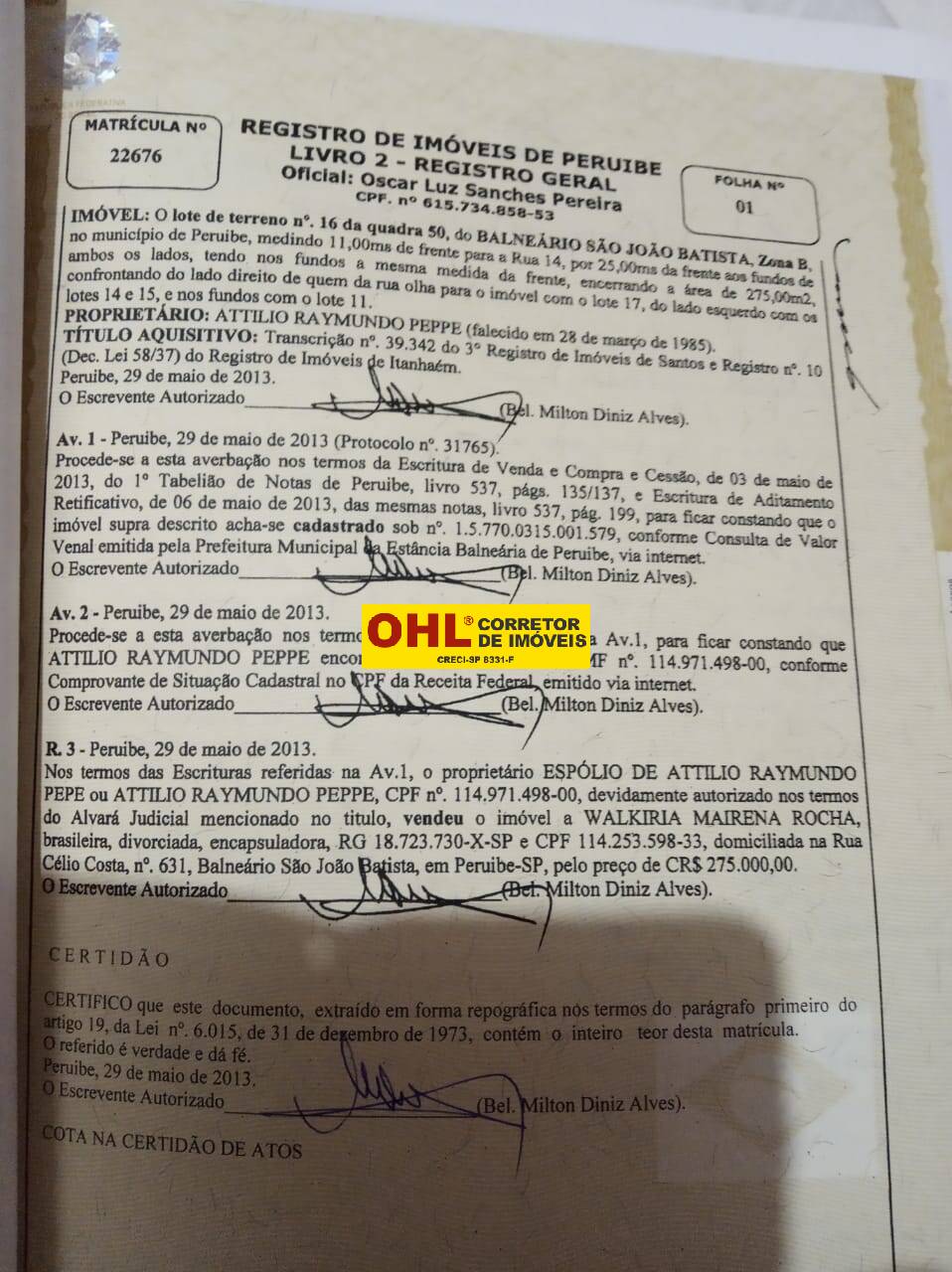 TERRENO EM PERUÍBE